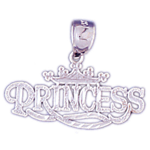 14K WHITE GOLD SAYING CHARM - PRINCESS #11560