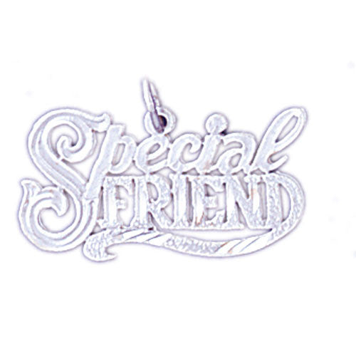 14K WHITE GOLD SAYING CHARM - SPECIAL FRIEND #11561