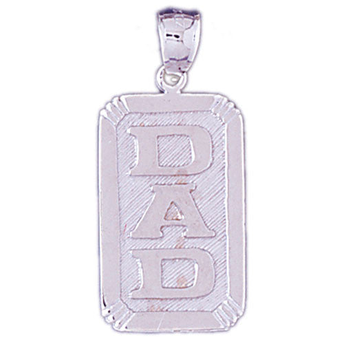 14K WHITE GOLD SAYING MEDAL - DAD #11552