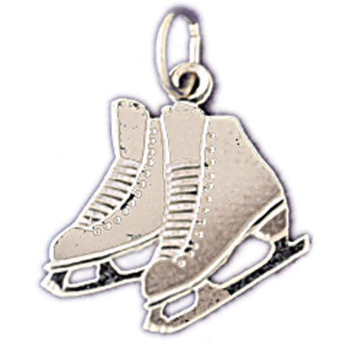 14K WHITE GOLD SKATING BOOTS CHARM #11234