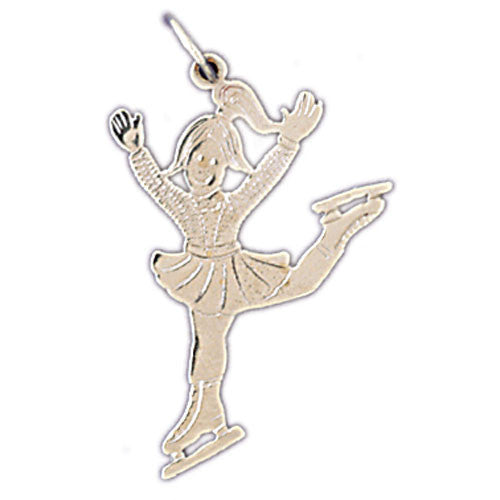 14K WHITE GOLD SKATING CHARM #11238