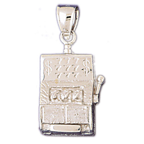 14K WHITE GOLD SLOT MACHINE CHARM #11215