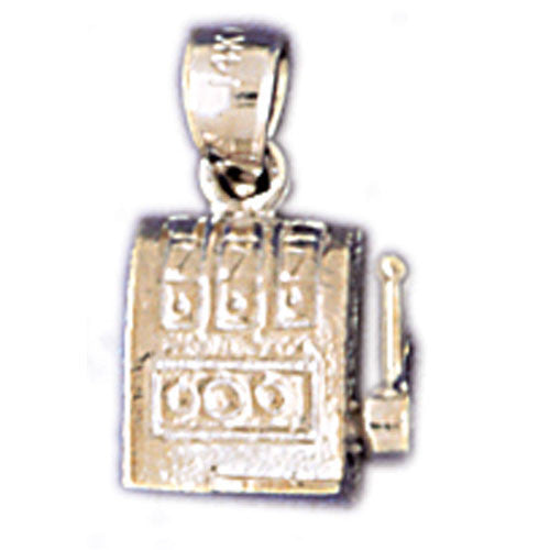14K WHITE GOLD SLOT MACHINE CHARM #11216