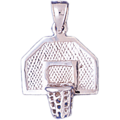 14K WHITE GOLD SPORT CHARM - BASCKETBALL #11256