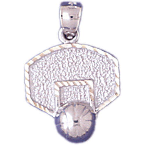 14K WHITE GOLD SPORT CHARM - BASCKETBALL #11257
