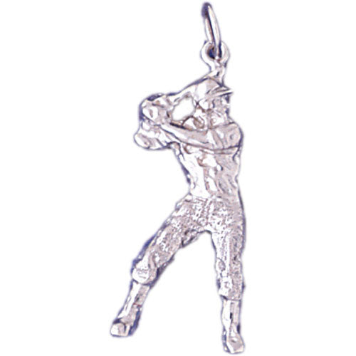 14K WHITE GOLD SPORT CHARM - BASEBALL #11251