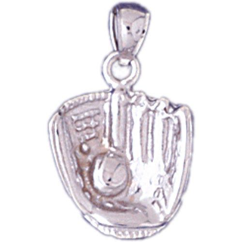14K WHITE GOLD SPORT CHARM - BASEBALL #11253