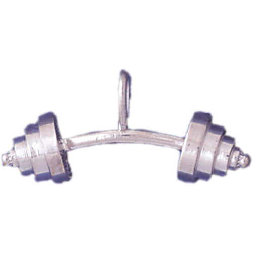 14K WHITE GOLD SPORT CHARM - BODYBULIDING #11273