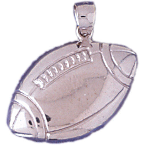 14K WHITE GOLD SPORT CHARM - FOOTBALL #11249