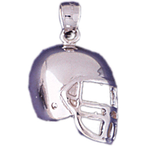 14K WHITE GOLD SPORT CHARM - FOOTBALL HELMET #11248