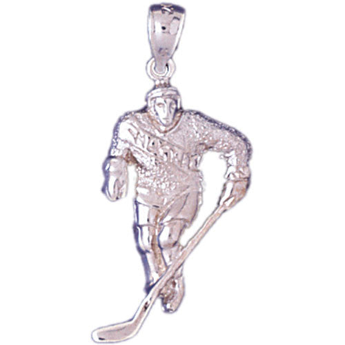 14K WHITE GOLD SPORT CHARM - ICE HOCKEY #11266