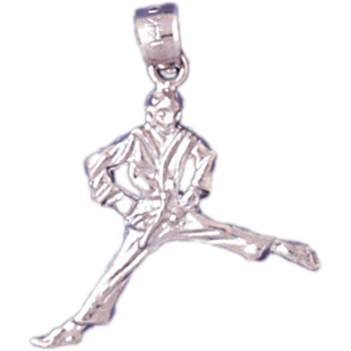 14K WHITE GOLD SPORT CHARM - MARTIAL ART #11272