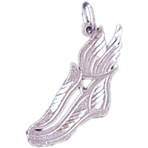 14K WHITE GOLD SPORT CHARM - RUNNER SHOE #11274