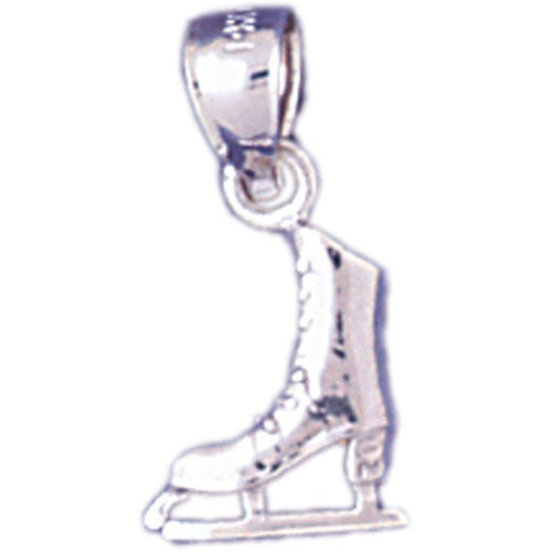 14K WHITE GOLD SPORT CHARM - SKATING BOOT #11267