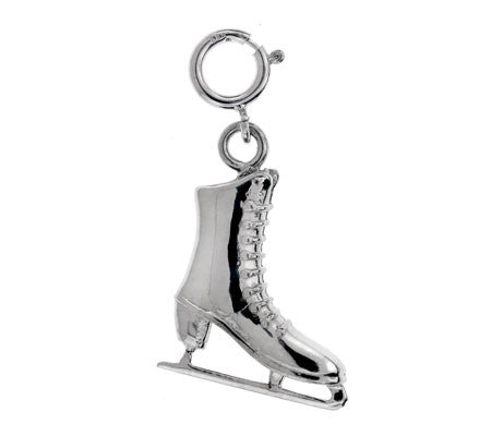 14K WHITE GOLD SPORT CHARM - SKATING BOOT #11268