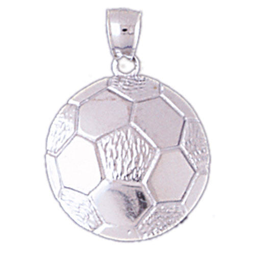 14K WHITE GOLD SPORT CHARM - SOCCER #11246