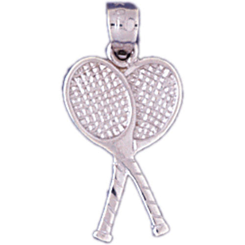 14K WHITE GOLD SPORT CHARM - TENNIS #11260