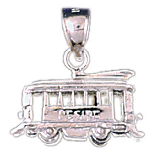 14K WHITE GOLD TROLLEY CHARM #11299