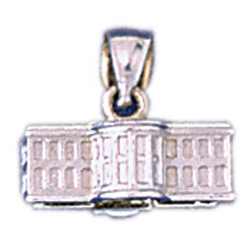 14K WHITE GOLD WHITE HOUSE CHARM #11290