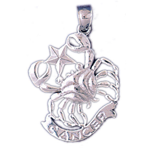 14K WHITE GOLD ZODIAC CHARM - CANCER #11577