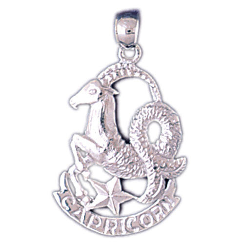 14K WHITE GOLD ZODIAC CHARM - CAPRICORN #11571