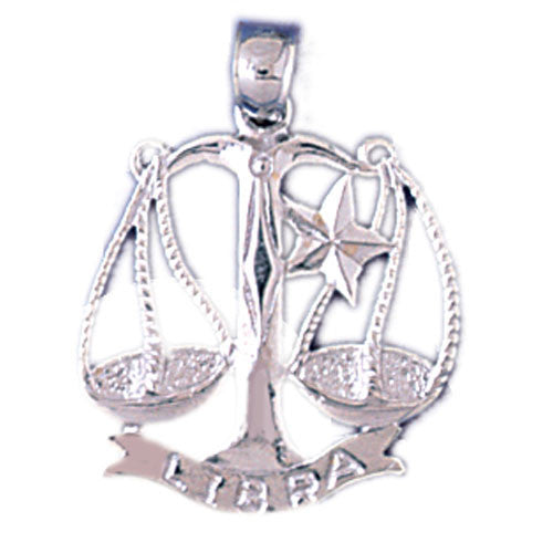 14K WHITE GOLD ZODIAC CHARM - LIBRA #11580