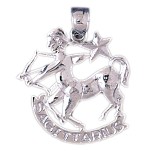 14K WHITE GOLD ZODIAC CHARM - SAGITTARIUS #11576
