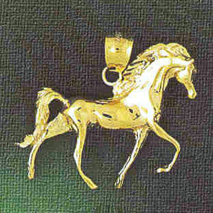 14K GOLD ANIMAL CHARM - HORSE #1751