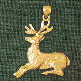 14K GOLD ANIMAL CHARM - DEER #2219