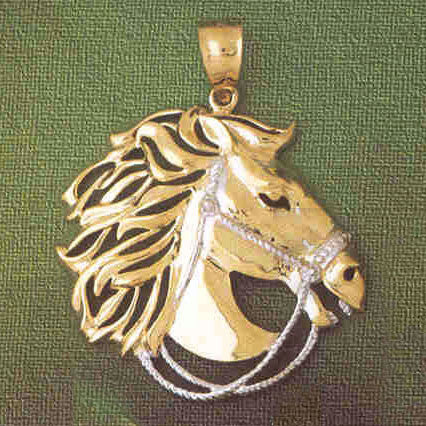 14K TWO TONE GOLD ANIMAL CHARM - HORSE #2281