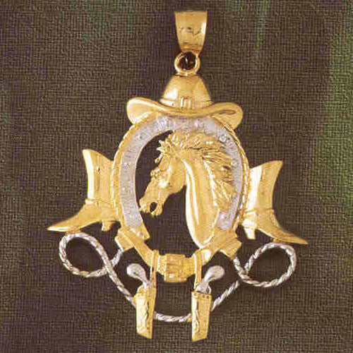 14K TWO TONE GOLD WESTERN CHARM #2284