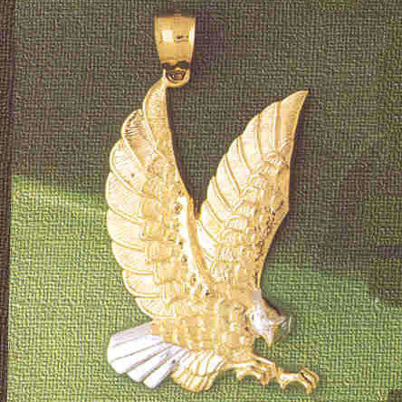 14K TWO TONE GOLD CHARM - EAGLE #2291