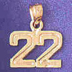 14K GOLD NUMERAL CHARM - 22 #9511