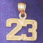14K GOLD NUMERAL CHARM - 23 #9511