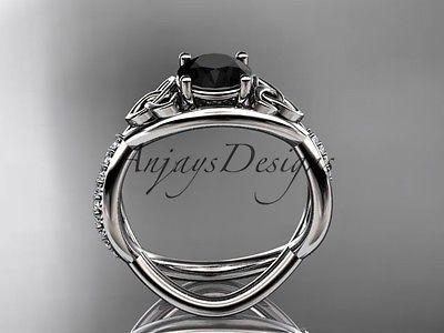Platinum celtic trinity knot engagement ring, wedding ring  Black Diamond CT790