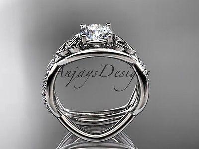 14k white gold celtic trinity knot engagement set,wedding ring Moissanite CT790S
