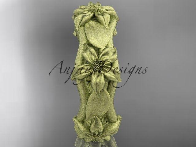 14kt yellow gold leaf and vine, floral wedding ring, wedding band ADLR105