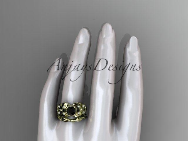 14kt yellow gold diamond celtic, Enhanced Black Diamond engagement set CT7136S