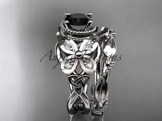 Platinum diamond celtic, Enhanced Black Diamond engagement set CT7136S