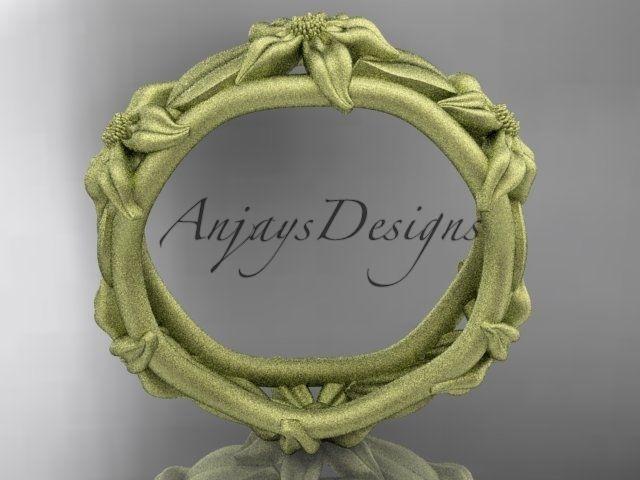 14kt yellow gold leaf and vine, floral wedding ring, wedding band ADLR105