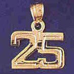 14K GOLD NUMERAL CHARM - 25 #9511