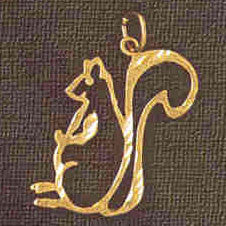 14K GOLD ANIMAL CHARM - SQUIRREL #2706