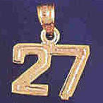 14K GOLD NUMERAL CHARM - 27 #9511