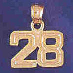 14K GOLD NUMERAL CHARM - 28 #9511