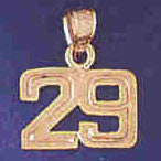 14K GOLD NUMERAL CHARM - 29 #9511