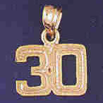 14K GOLD NUMERAL CHARM - 30 #9511
