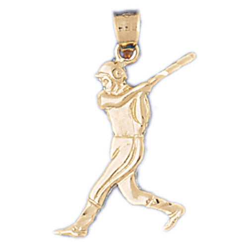 14K GOLD SPORT CHARM - BASEBALL, We Specialize in 14Kt Gold charms, 14k gold Pendants,14k gold necklaces,14k Gold Bracelets,14k Gold Earrings,14k Gold Rings.