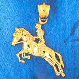 14K GOLD SPORT CHARM - HORSE RACING # 3442