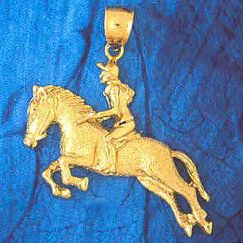 14K GOLD SPORT CHARM - HORSE RACING # 3443