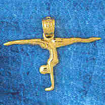 14K GOLD SPORT CHARM - GYMNASTICS #3544